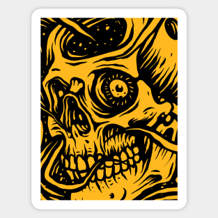 Rough Lines Skull Sticker